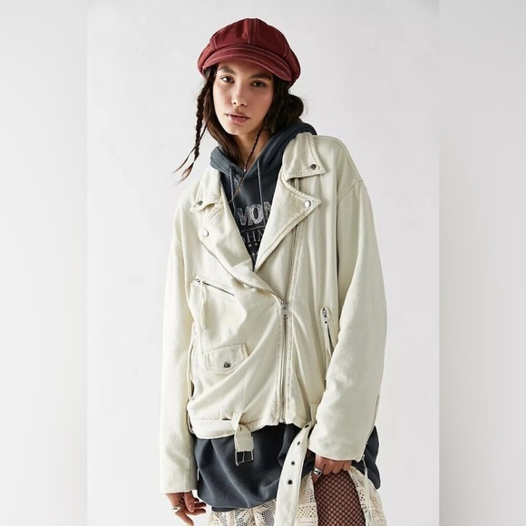 Free People Jackets & Blazers - Free People Rebel Knit Oversized Moto Jacket